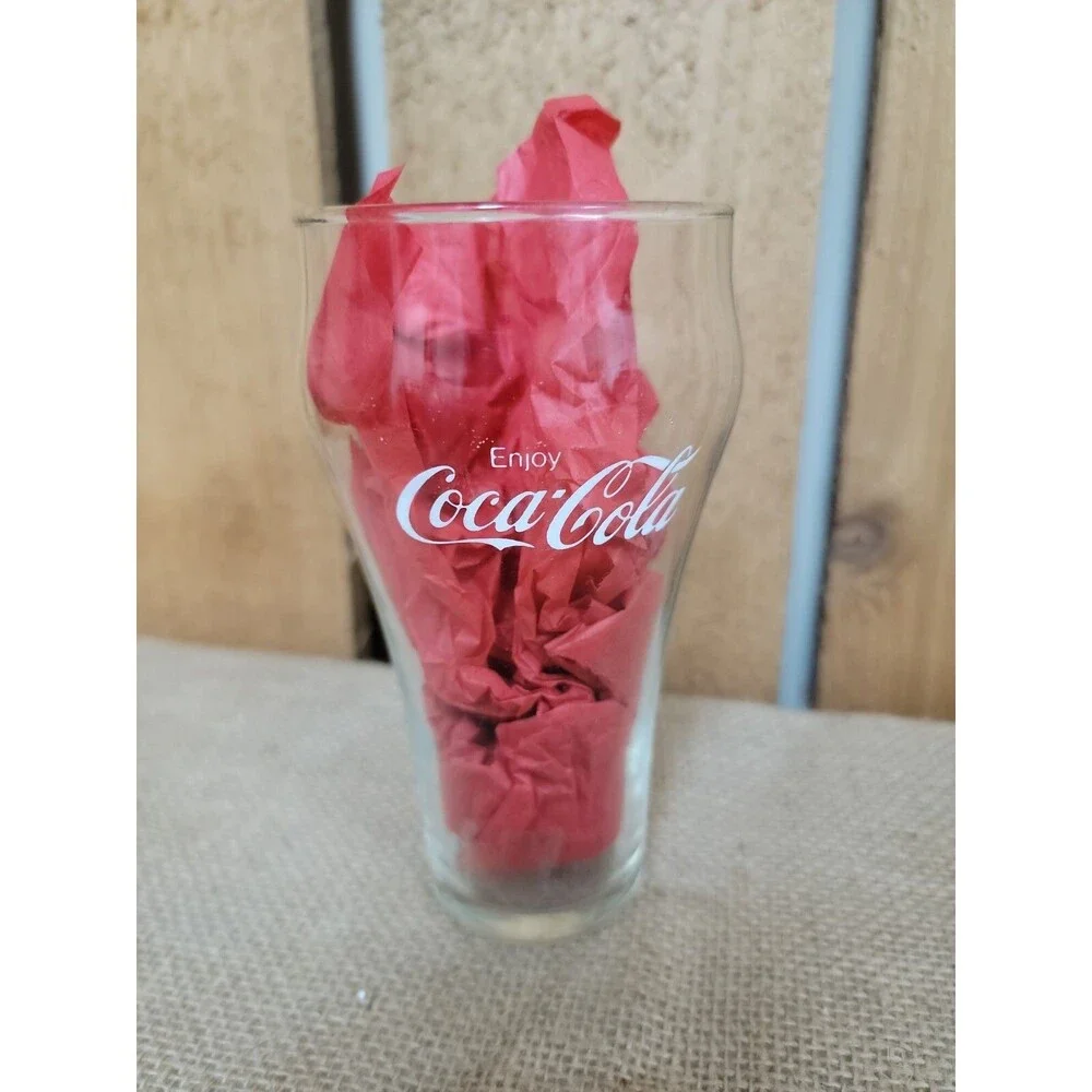 Enjoy COKE Coca Cola Clear Drinking Soda Glass Vintage